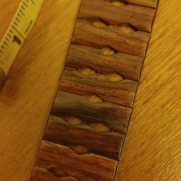 Wooden Articulated Belt w Buckle Wooden Inlay Work Size XS to S